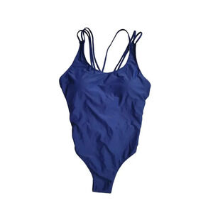 Unibelle Womens One Piece Swimsuit Size Large Blue Padded Strappy Vacation NEW
